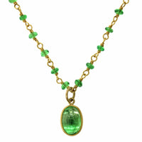 22K Yellow Gold Tsavorite Necklace, 22k yellow gold Long's Jewelers