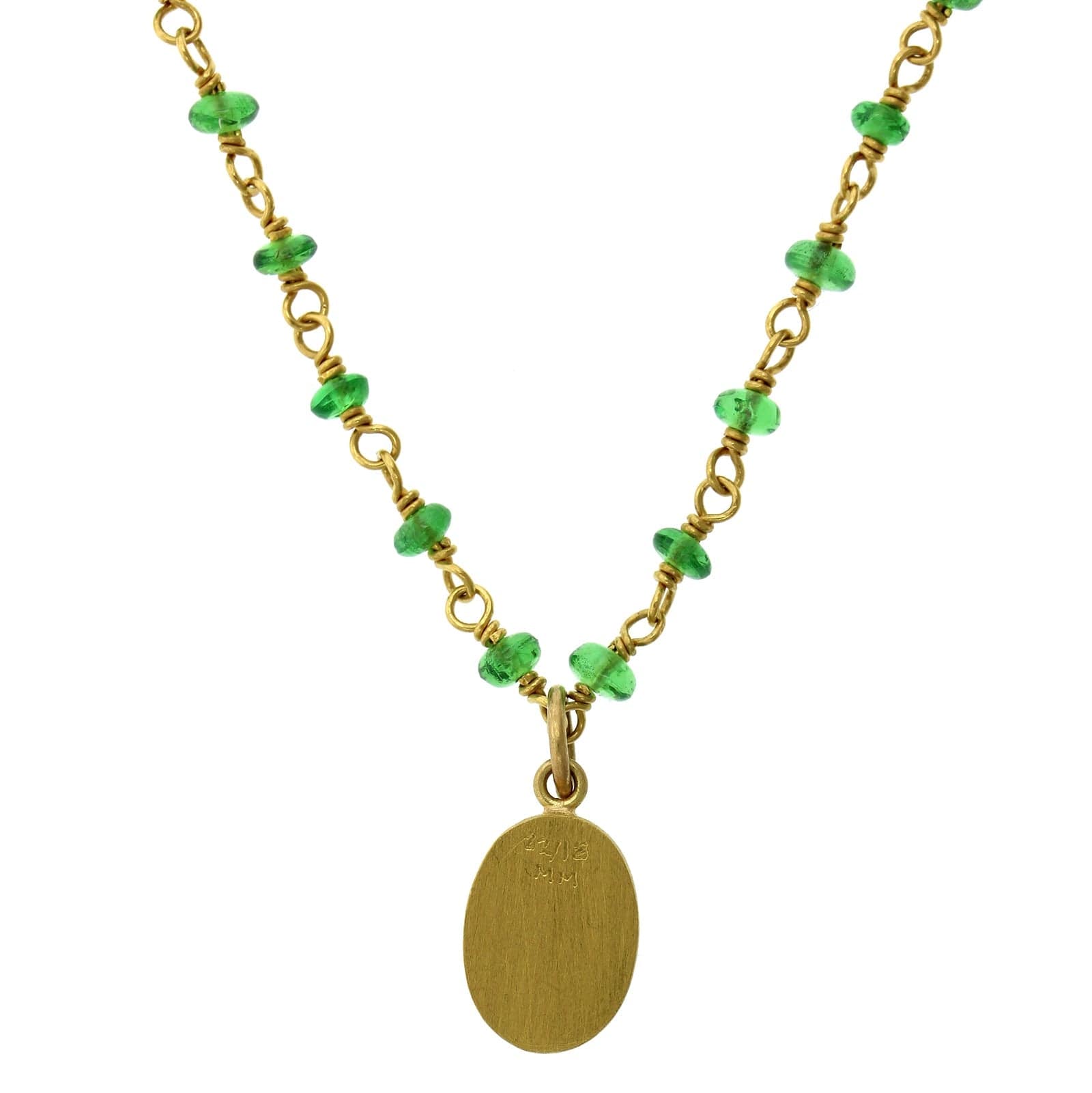 22K Yellow Gold Tsavorite Necklace, 22k yellow gold Long's Jewelers