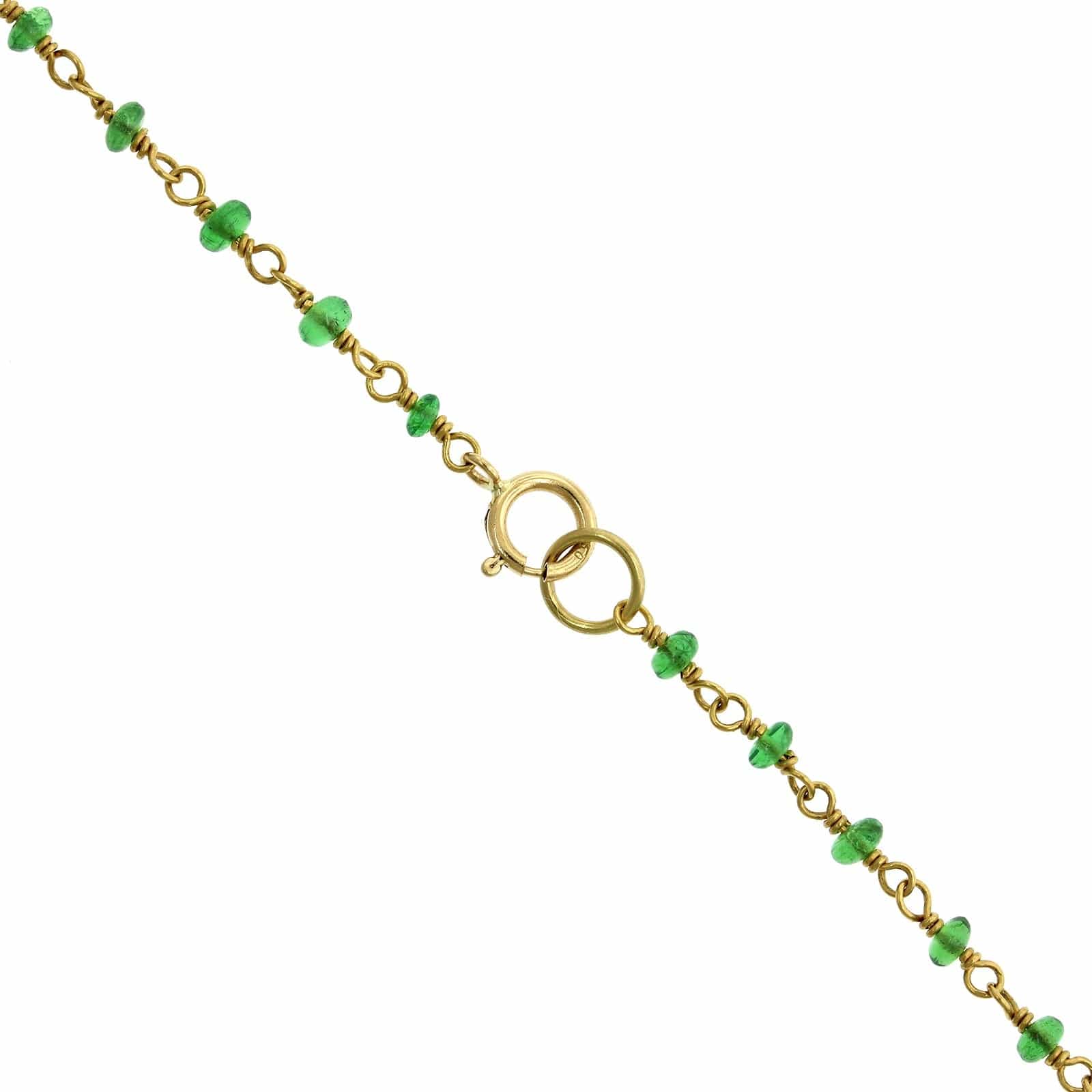 22K Yellow Gold Tsavorite Necklace, 22k yellow gold Long's Jewelers