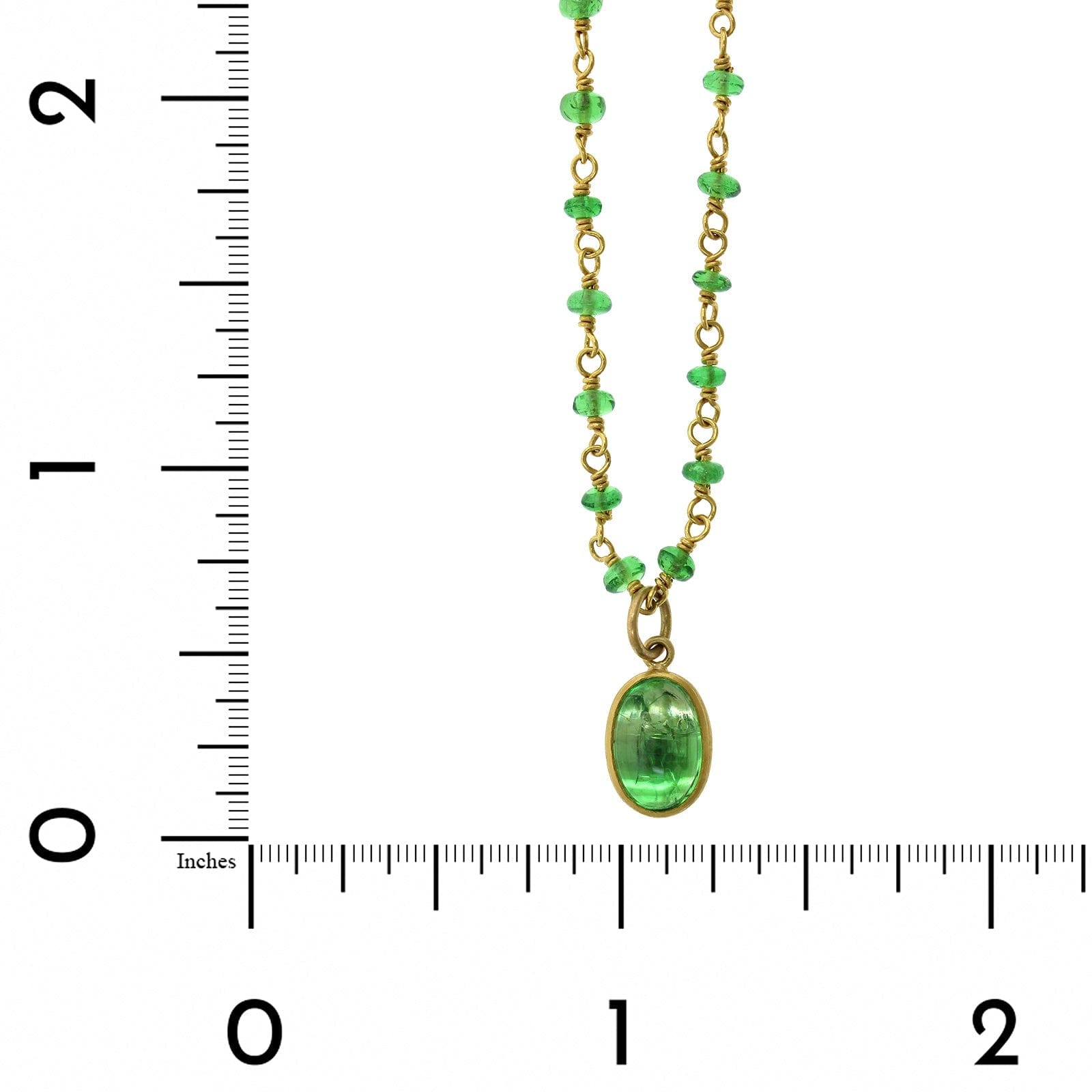 22K Yellow Gold Tsavorite Necklace, 22k yellow gold Long's Jewelers