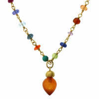 22K Yellow Gold Multi Gem Buoy Necklace, 22k yellow gold Long's Jewelers