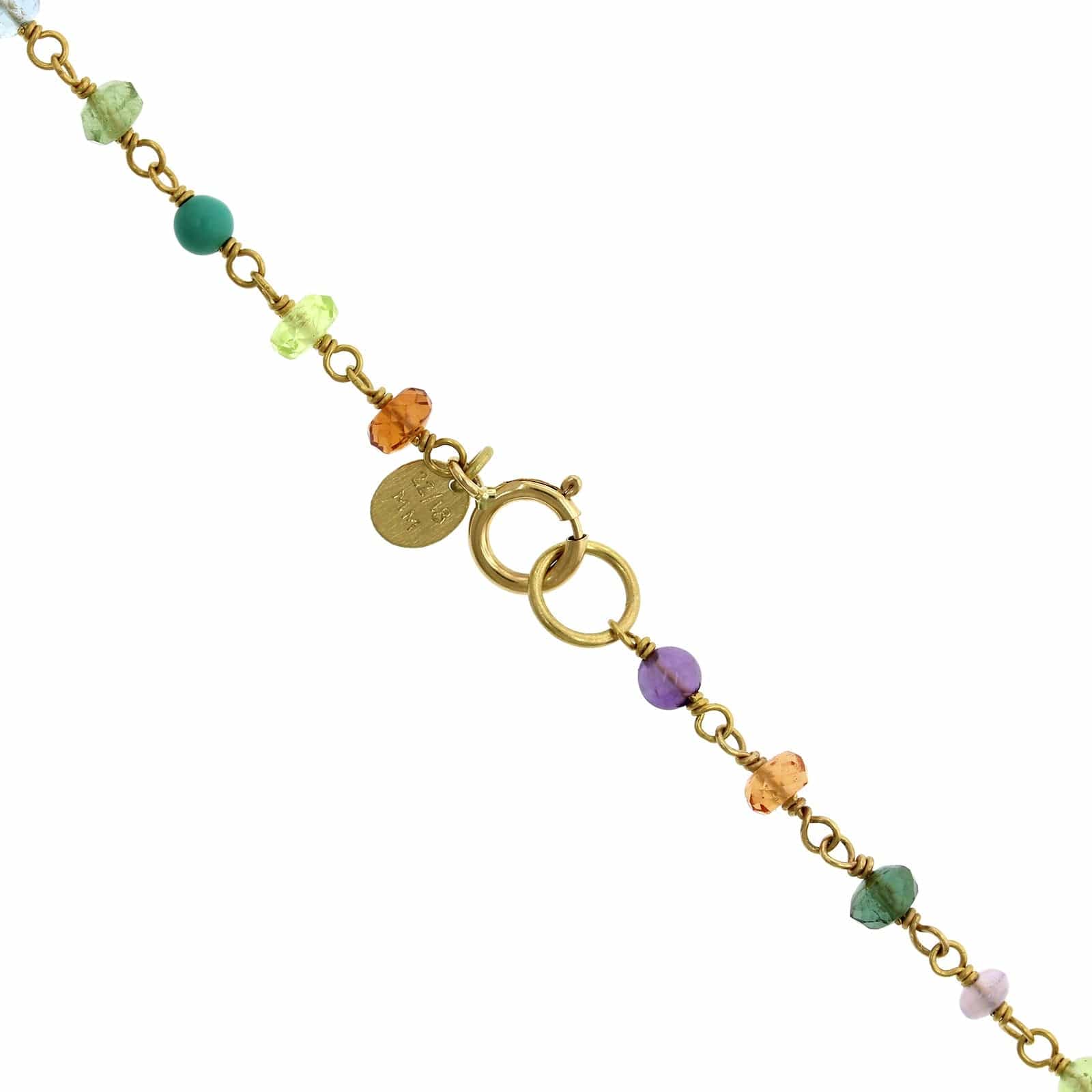 22K Yellow Gold Multi Gem Buoy Necklace, 22k yellow gold Long's Jewelers