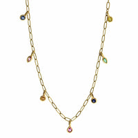 Sorellina Multi-colored Sapphire Bezel Necklace