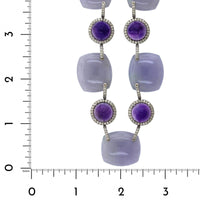 18K White Gold Lavender Jade and Cabochon Amethyst Necklace