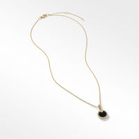 Petite DY Elements® Pendant Necklace in 18K Yellow Gold with Black Onyx and Pavé Diamonds