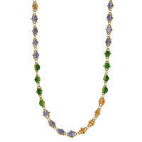 18K Yellow Gold Multi Gemstone Bead Necklace, Long's Jewelers