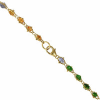 18K Yellow Gold Multi Gemstone Bead Necklace, Long's Jewelers