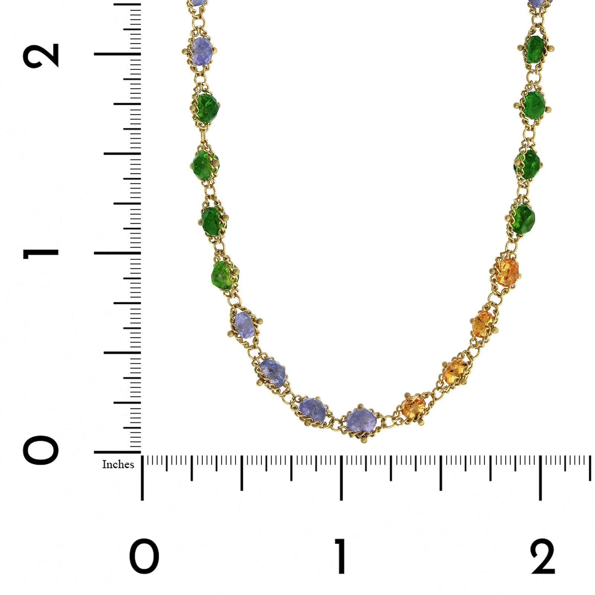 18K Yellow Gold Multi Gemstone Bead Necklace, Long's Jewelers