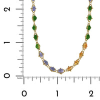 18K Yellow Gold Multi Gemstone Bead Necklace, Long's Jewelers
