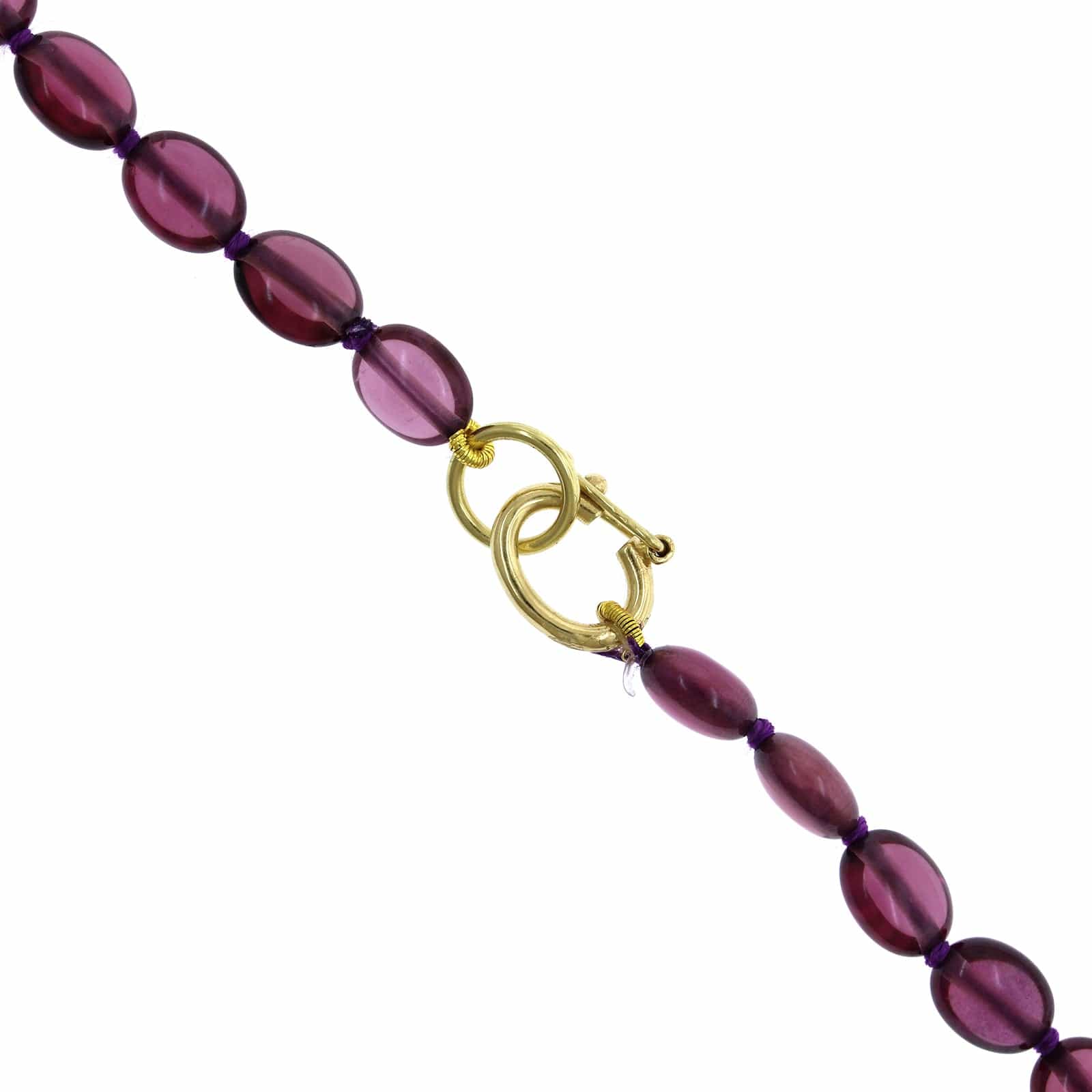 18K Yellow Gold Rhodolite Garnet Strand Necklace