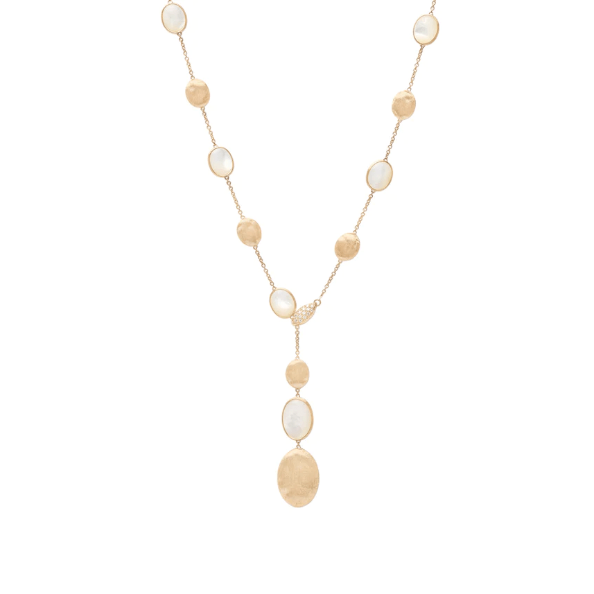 Marco Bicego Siviglia 18K Yellow Gold Mother of Pearl Diamond Necklace