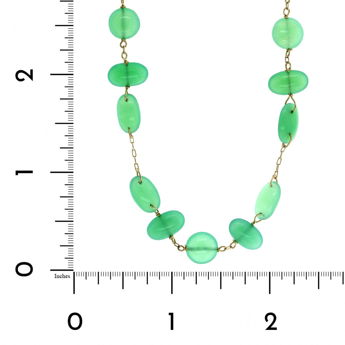 Jade Bead Necklace in 18K White Gold