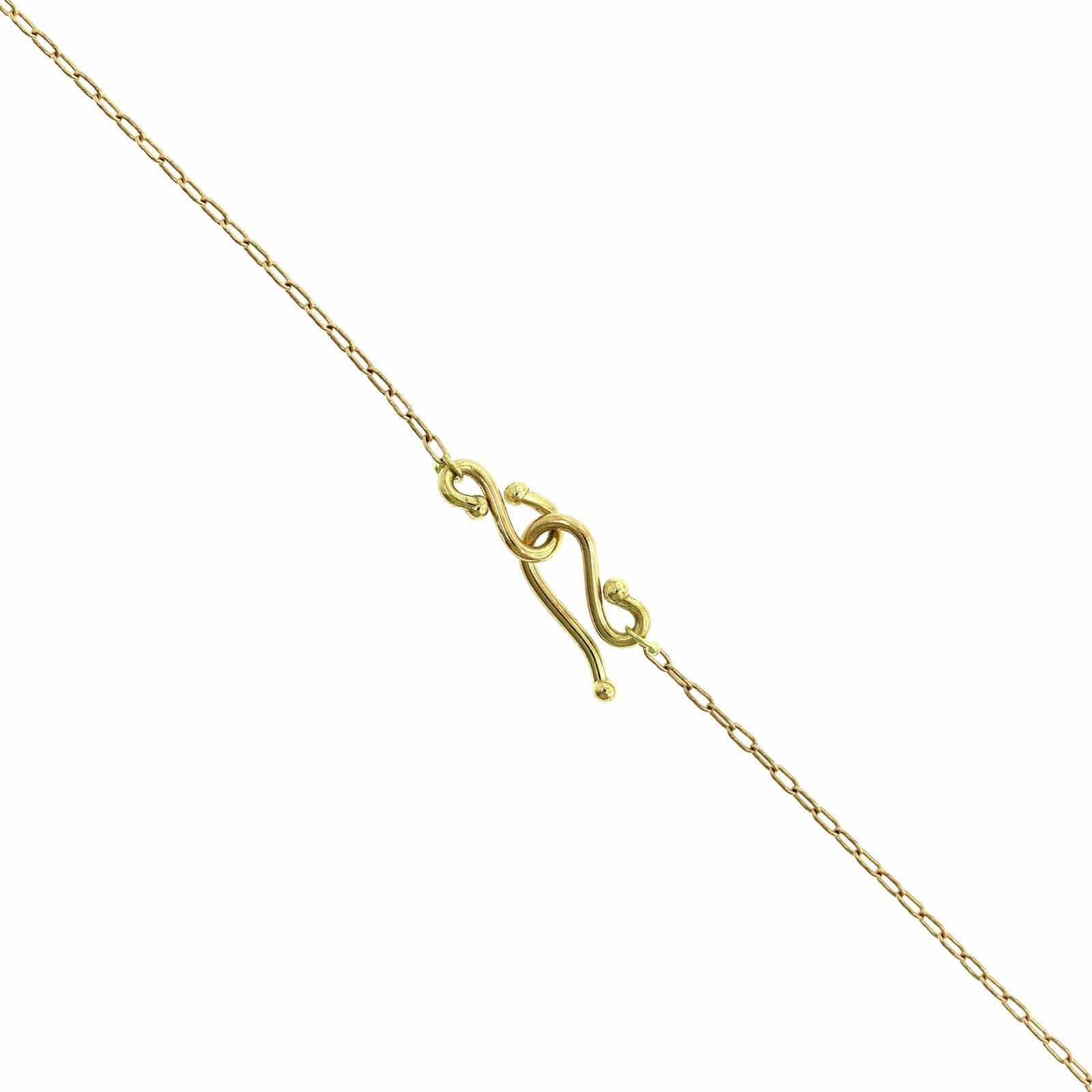 18K Yellow Gold Lapis Line Bead Necklace