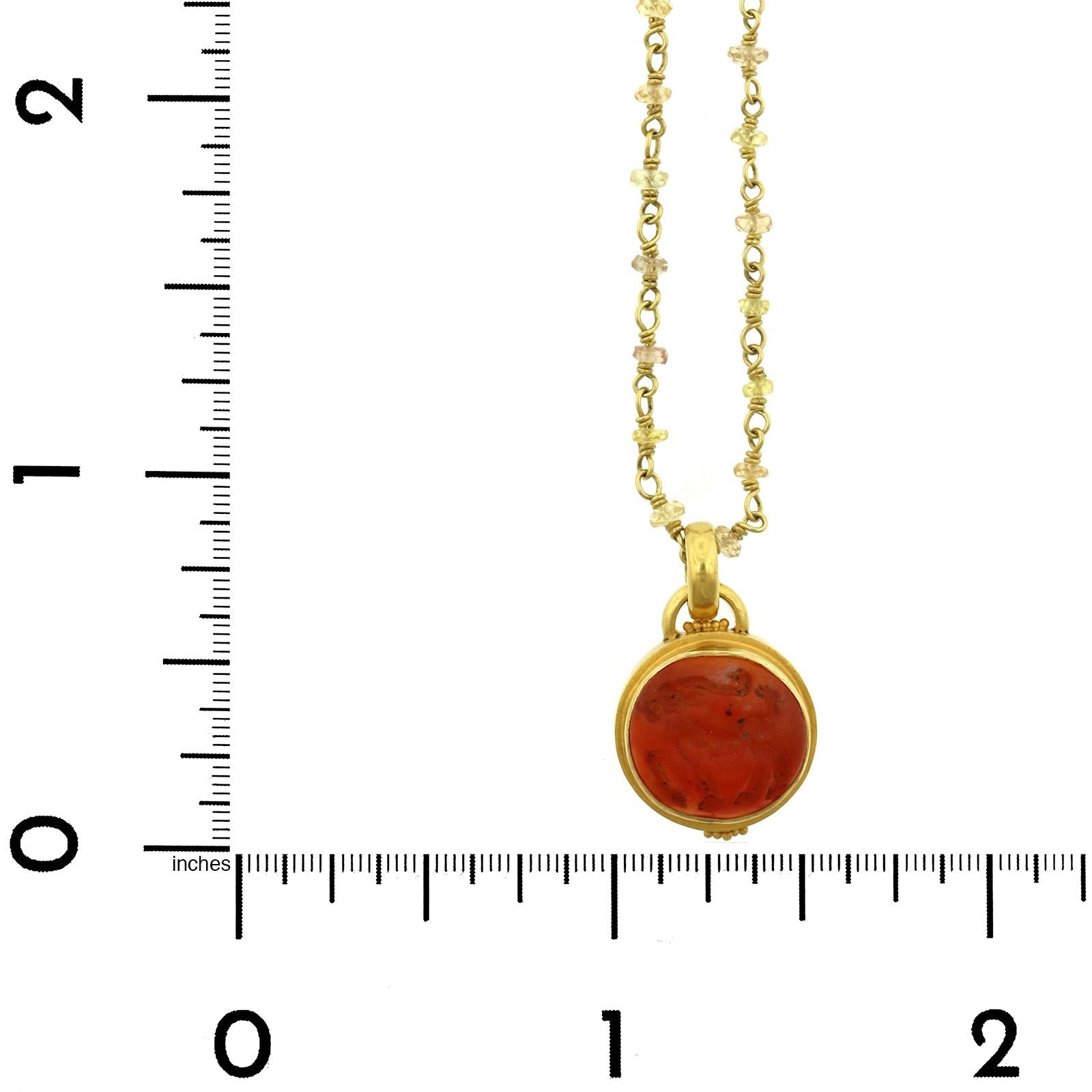 18K Yellow Gold Carnelian Necklace