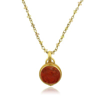 18K Yellow Gold Carnelian Necklace