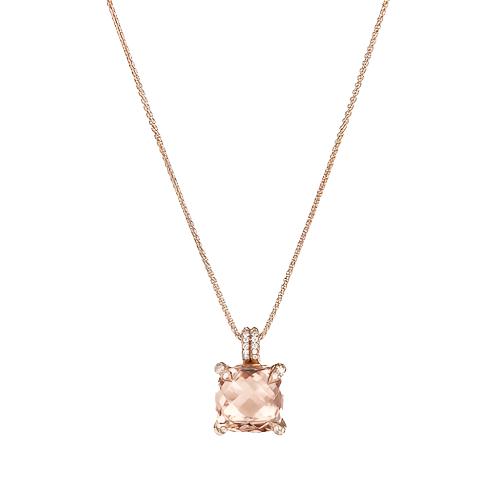 Chatelaine® Pendant Necklace with Diamonds in 18K Rose Gold, 11mm
