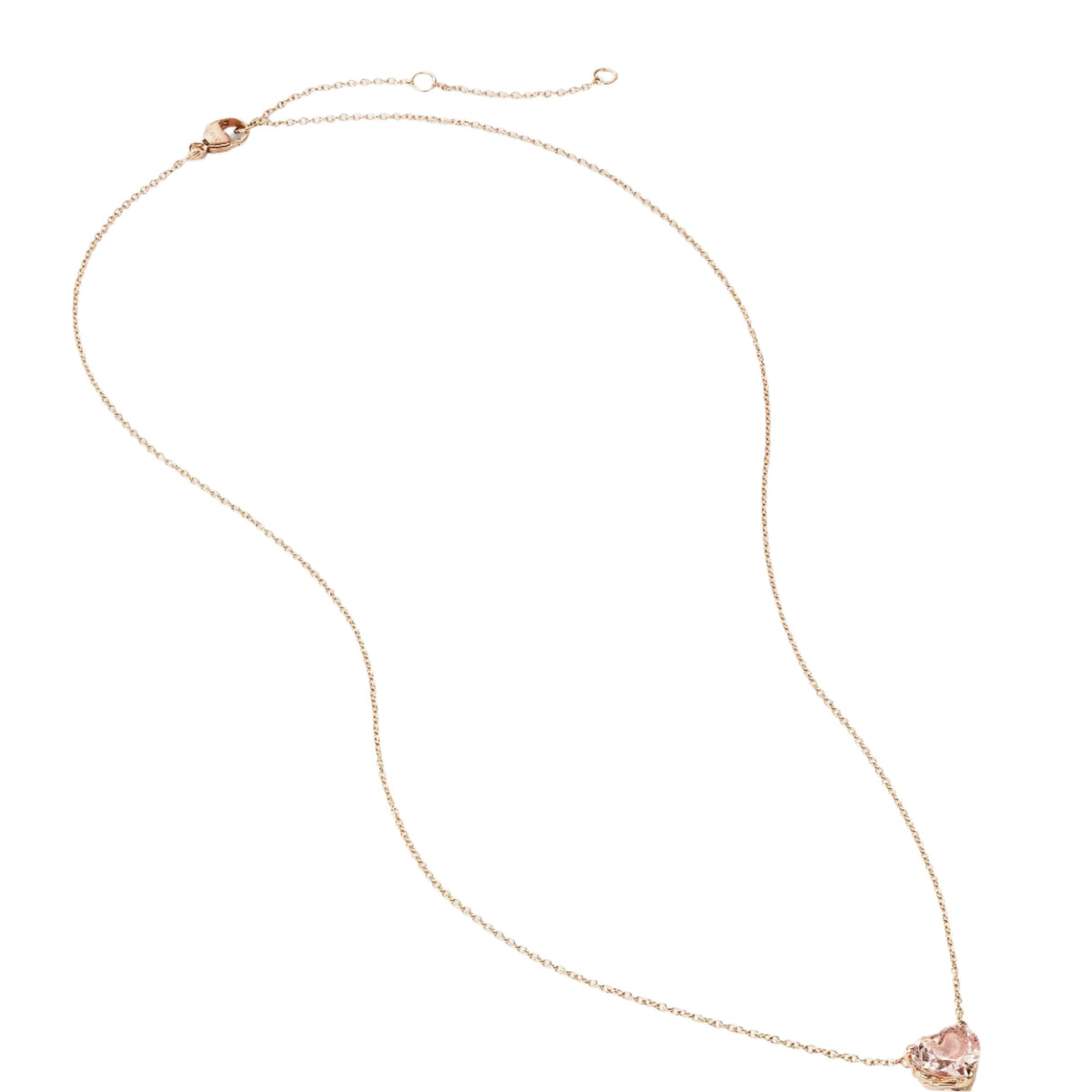 Heart Pendant Necklace in 18K Rose Gold with Morganite