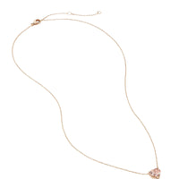 Heart Pendant Necklace in 18K Rose Gold with Morganite