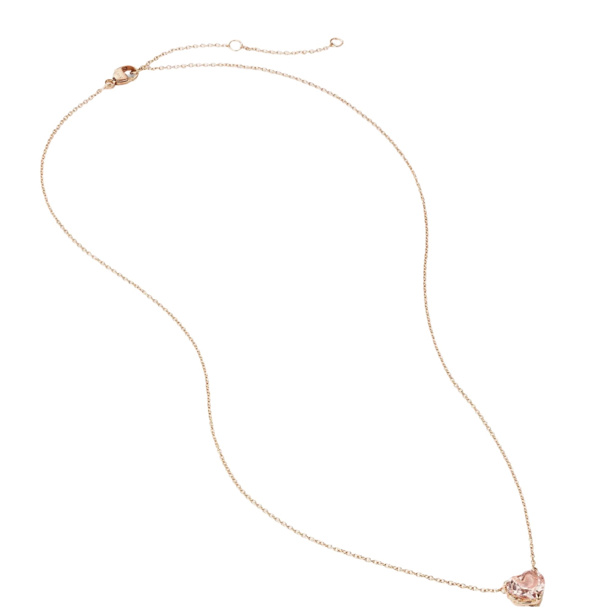 Heart Pendant Necklace in 18K Rose Gold with Morganite