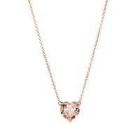 Heart Pendant Necklace in 18K Rose Gold with Morganite
