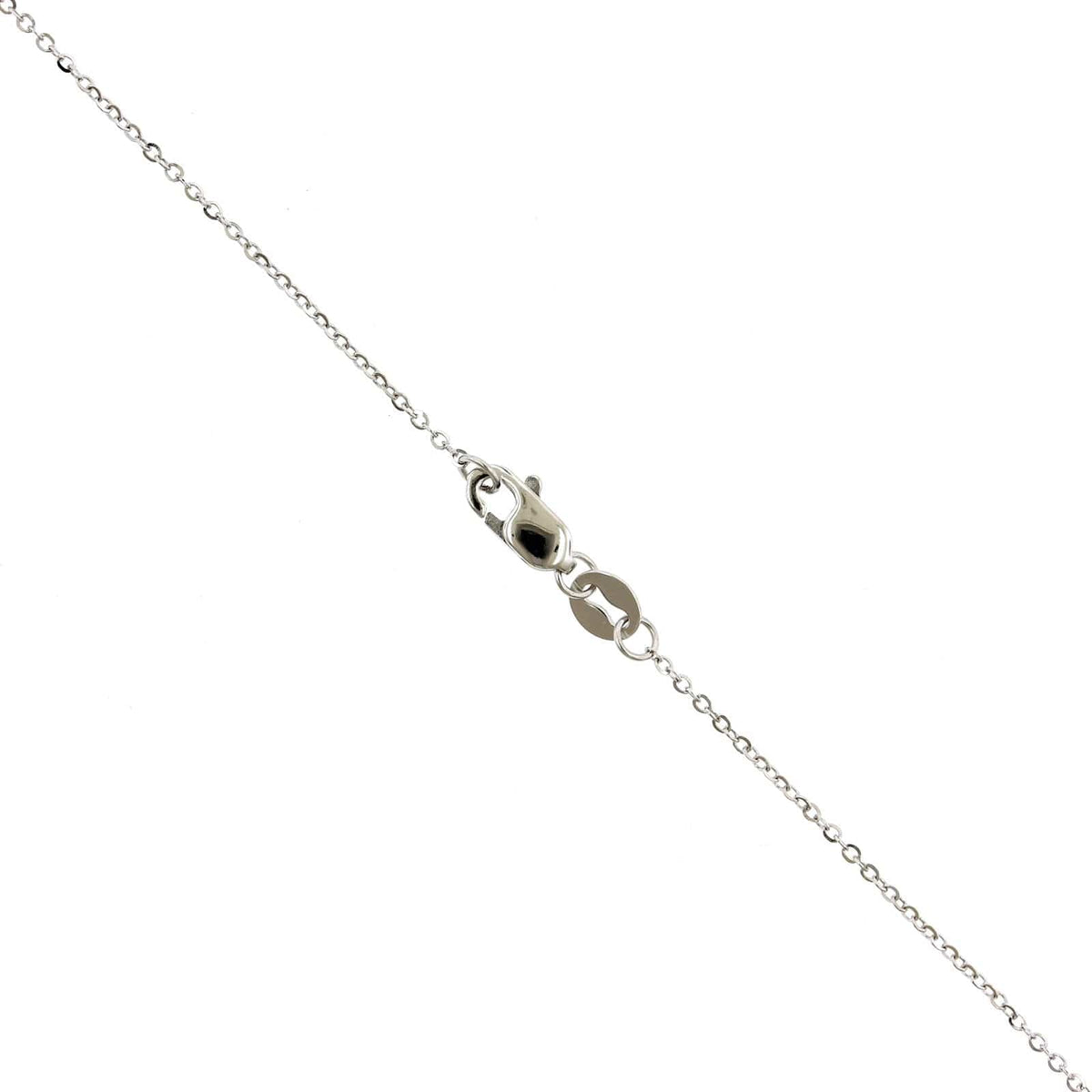 14K White Gold Oval Pink Tourmaline Diamond Halo Necklace