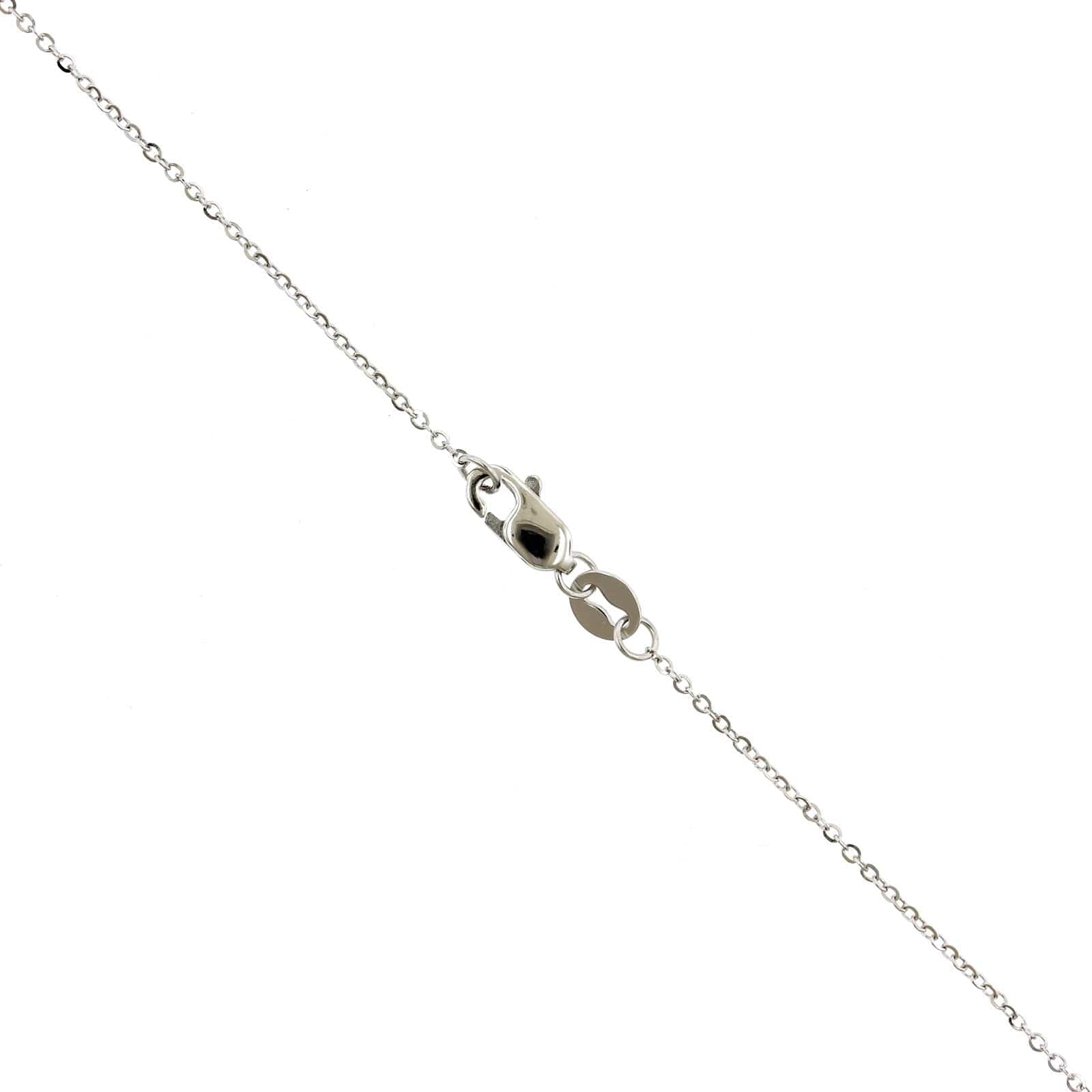 14K White Gold Oval Pink Tourmaline Diamond Halo Necklace