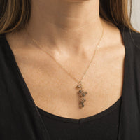 14K Yellow Gold Labradorite Drop Necklace