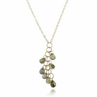14K Yellow Gold Labradorite Drop Necklace