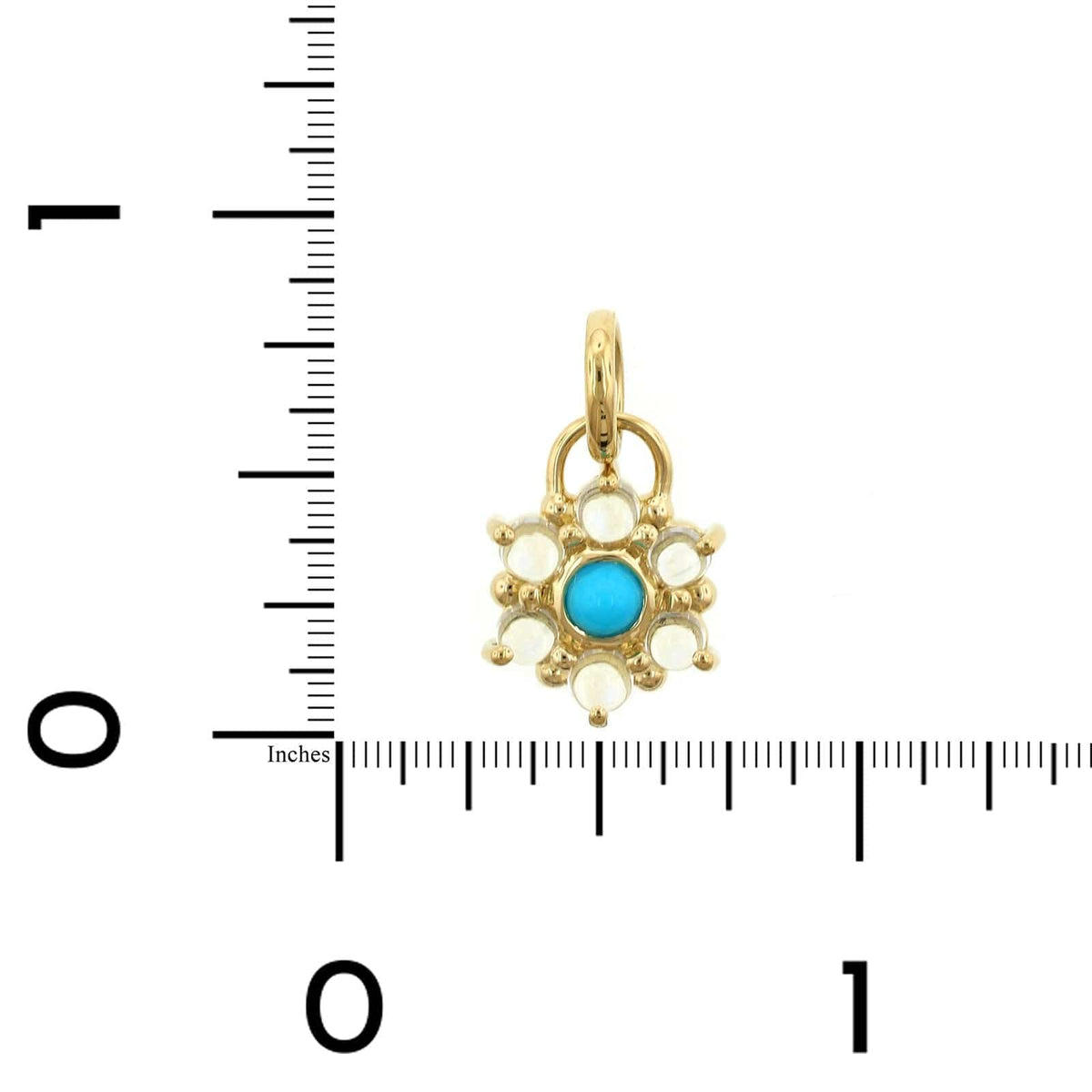 Temple St. Clair 18K Yellow Gold Turquoise and Moonstone Stella Pendant