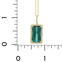 18K Yellow Gold Tourmaline Diamond Pendant