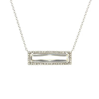14K White Gold White Topaz Diamond Necklace
