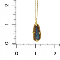 Amali 18K Yellow Gold Opalized Wood Necklace