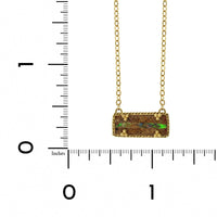 Amali 18K Yellow Gold Rectangular Opalized Wood Necklace
