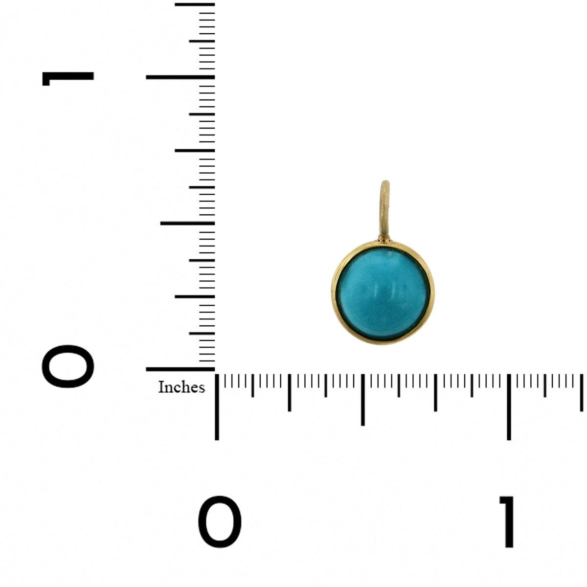 18K Yellow Gold Bezel Set Sleeping Beauty Turquoise Pendant
