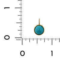 18K Yellow Gold Bezel Set Sleeping Beauty Turquoise Pendant