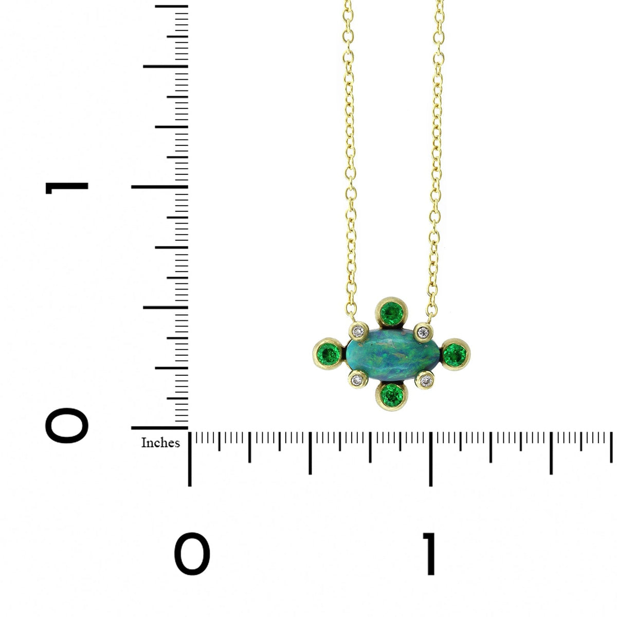Suzy Landa 18K Yellow Gold Opal and Tanzanite Necklace