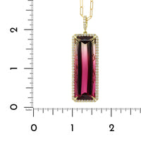 18K Yellow Gold Tourmaline Diamond Halo Pendant