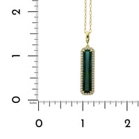 18K Yellow Gold Green Tourmaline Diamond Halo Pendant