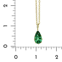 18K Yellow Gold Pear Shape Green Tourmaline Pendant