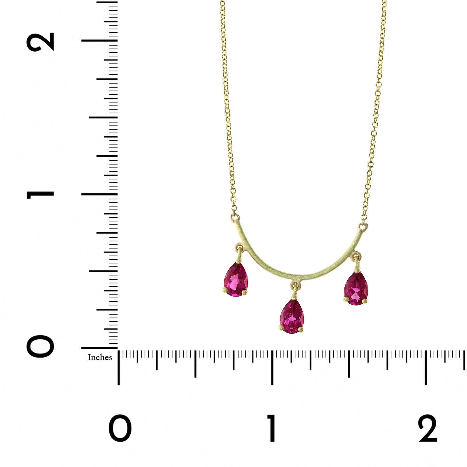 18K Yellow Gold Pink Tourmaline Necklace