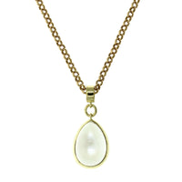 18K Yellow Gold Pear Shape Moonstone Pendant, 18k yellow gold, Long's Jewelers