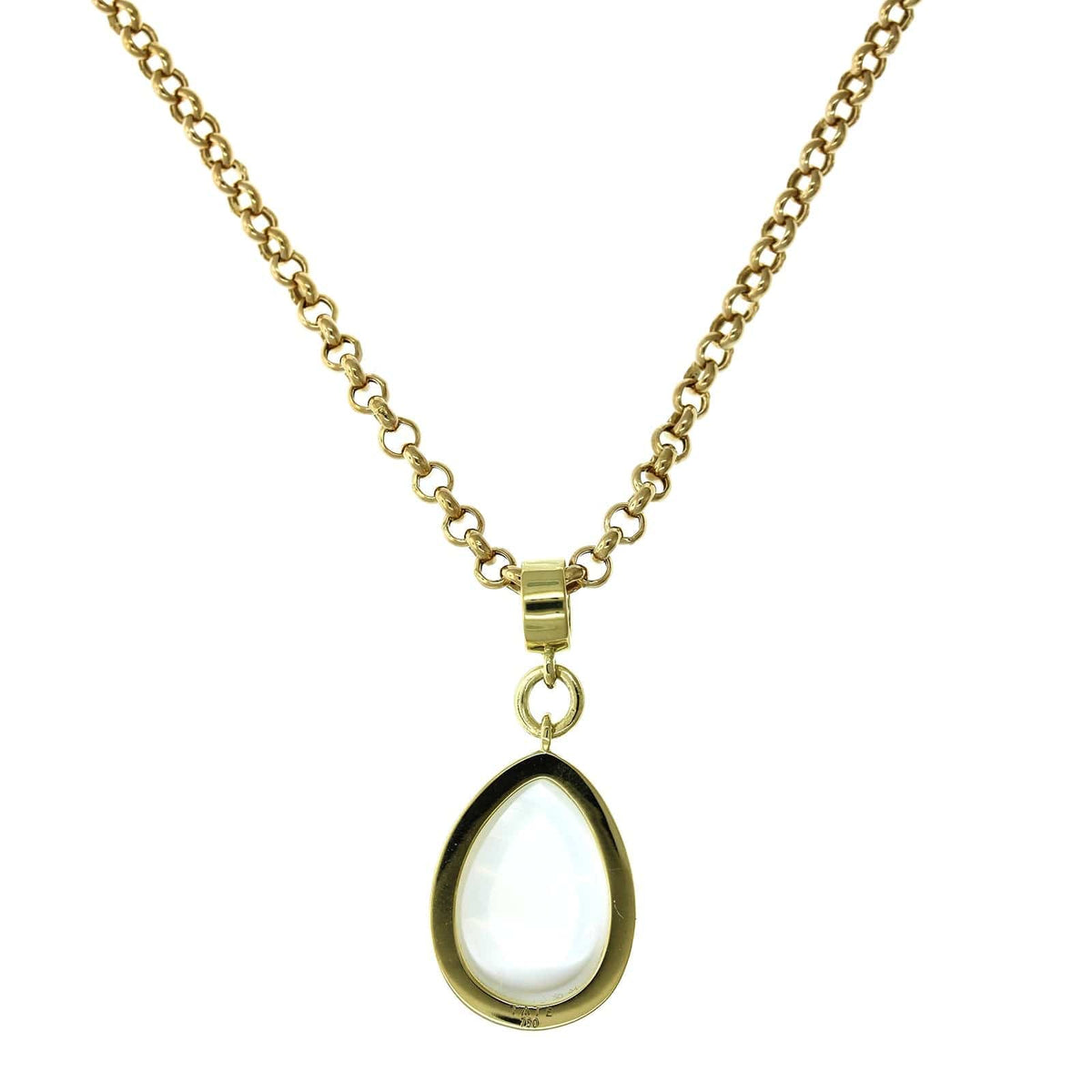 18K Yellow Gold Pear Shape Moonstone Pendant