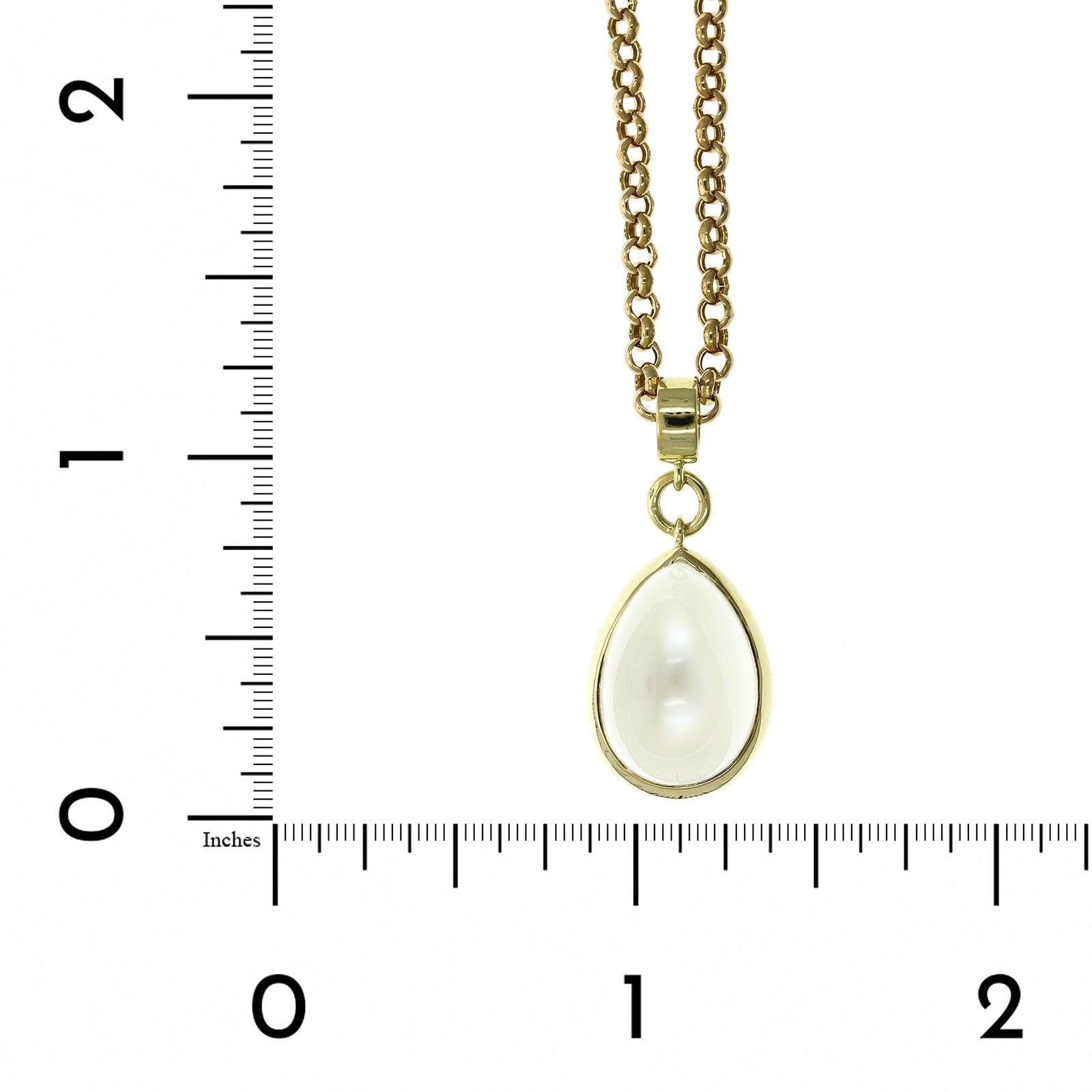 18K Yellow Gold Pear Shape Moonstone Pendant