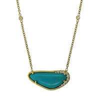 18K Yellow Gold Arizona Turquoise Stella Necklace, 18k yellow gold, Long's Jewelers