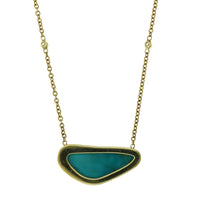 18K Yellow Gold Arizona Turquoise Stella Necklace, 18k yellow gold, Long's Jewelers