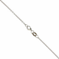 18K White Gold Blue Zircon Diamond Halo Necklace, 18k white gold, Long's Jewelers