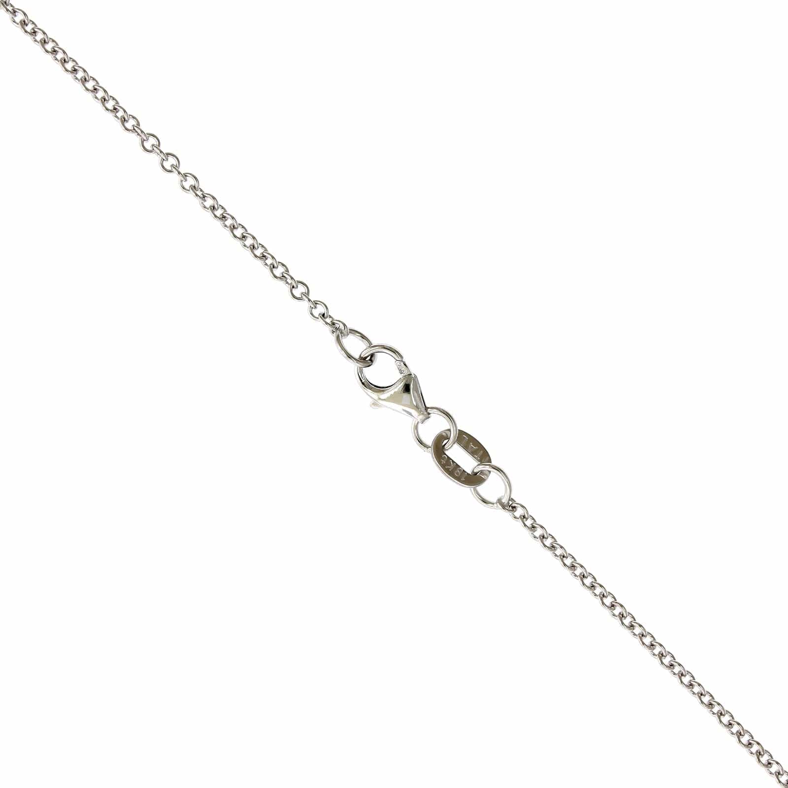 18K White Gold Blue Zircon Diamond Halo Necklace, 18k white gold, Long's Jewelers