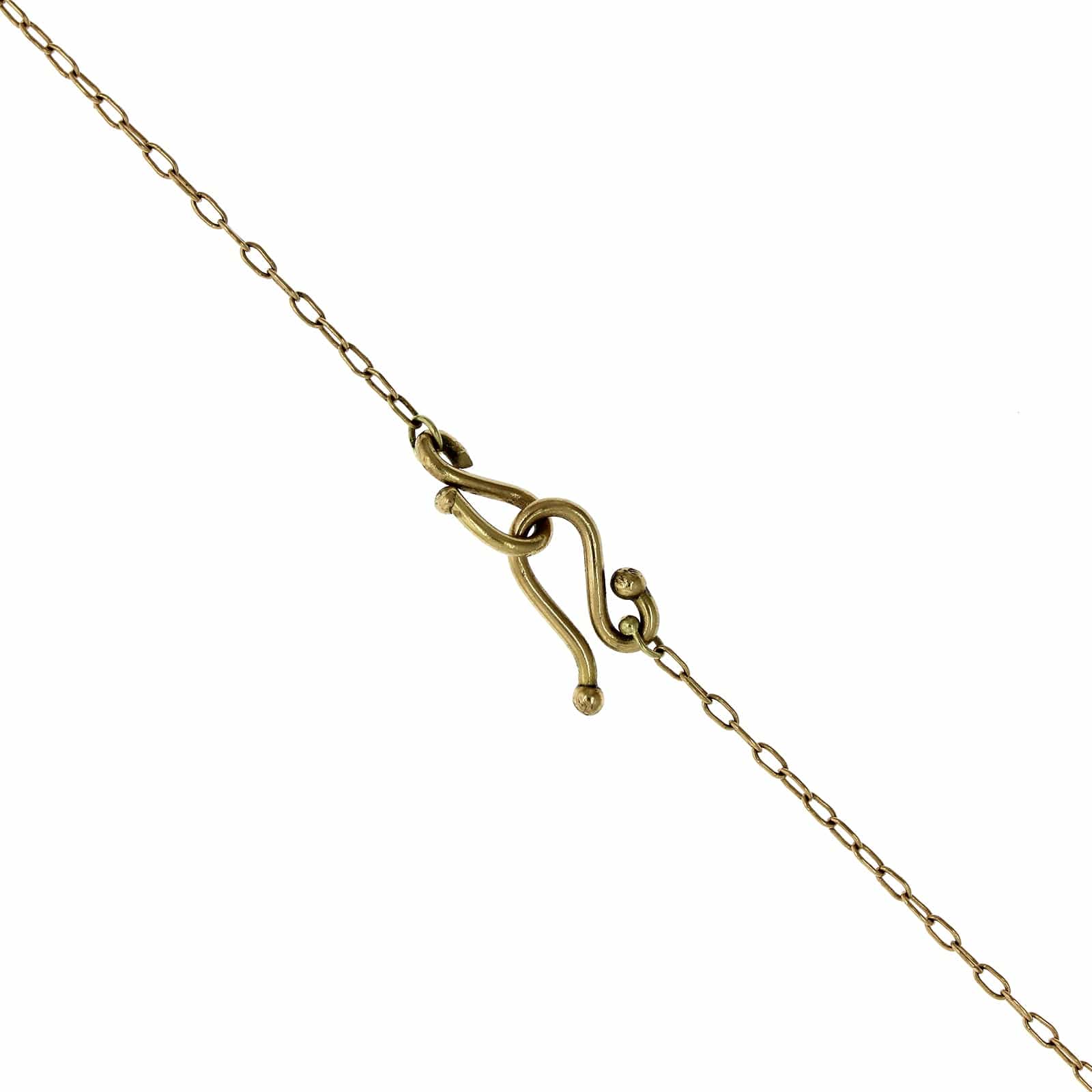 18K Yellow Gold Labradorite Chiclet Pedant