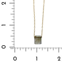 18K Yellow Gold Labradorite Chiclet Pedant