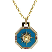 18K Yellow Gold Octagonal Sole Pendant